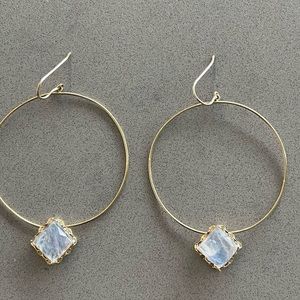 LANA Moonstone Hoop Earrings